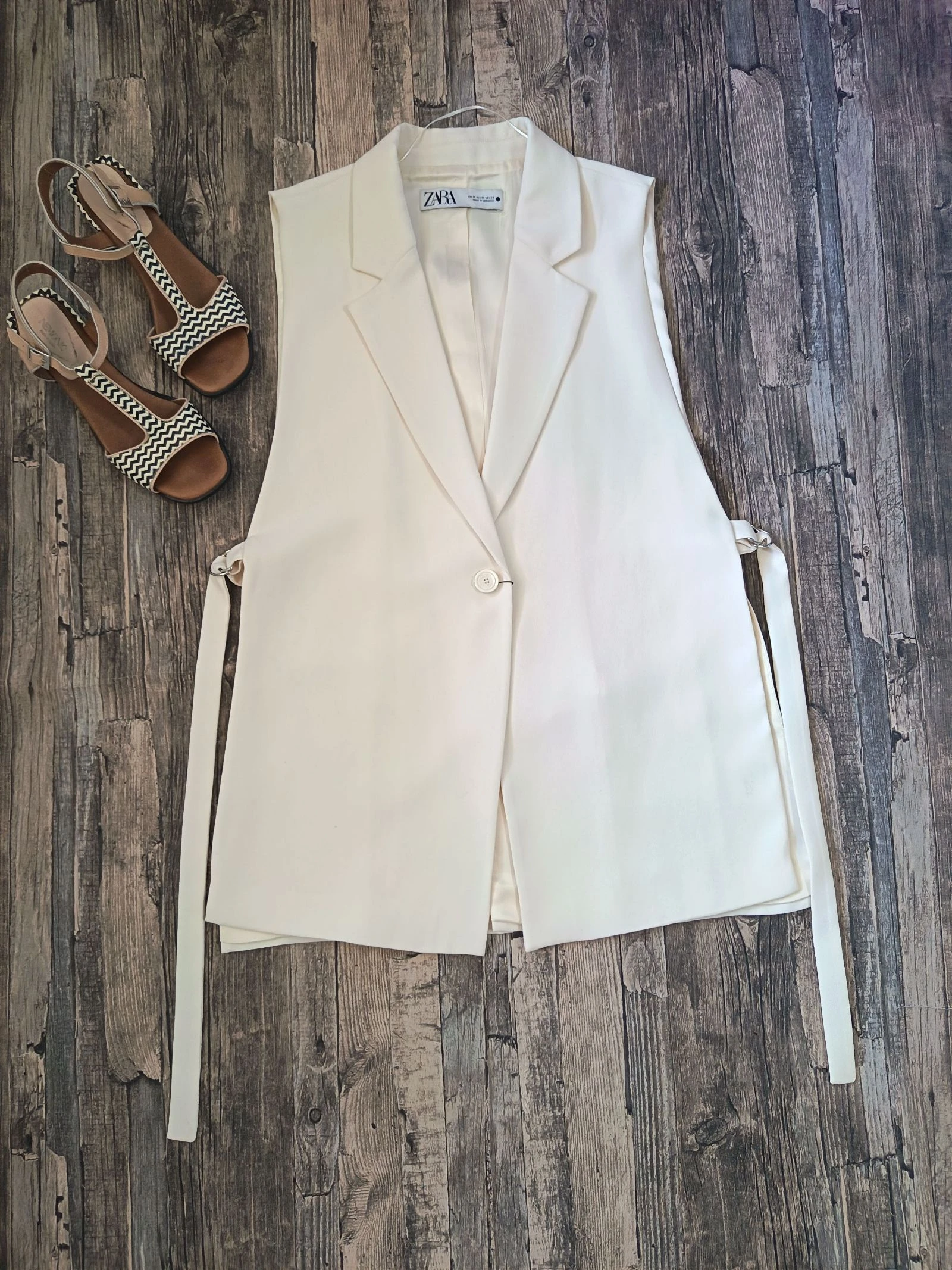 V-hals beige vest ♡ ZARA * maat M oversized – photo 2